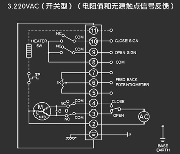 220VAC開關型<a href='http://www.njygmd.cn/Product/diefa/diandongdiefa/' target='_blank'>電動<a href='http://www.njygmd.cn/Product/diefa/' target='_blank'>蝶閥</a></a>接線圖